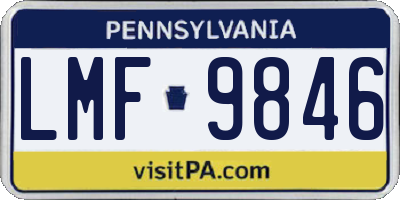 PA license plate LMF9846