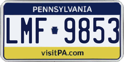 PA license plate LMF9853