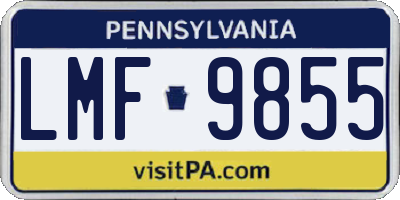 PA license plate LMF9855