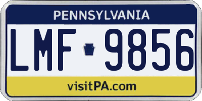 PA license plate LMF9856