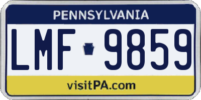 PA license plate LMF9859