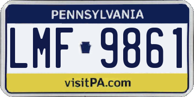 PA license plate LMF9861