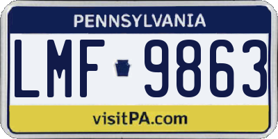 PA license plate LMF9863