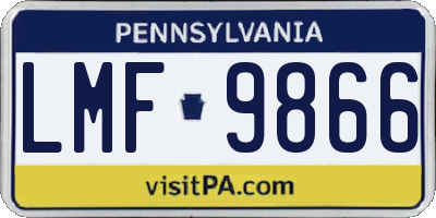 PA license plate LMF9866