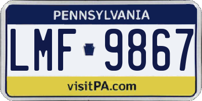 PA license plate LMF9867