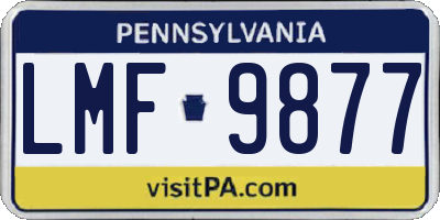 PA license plate LMF9877