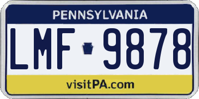 PA license plate LMF9878
