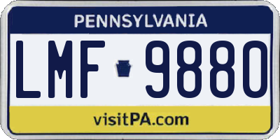 PA license plate LMF9880
