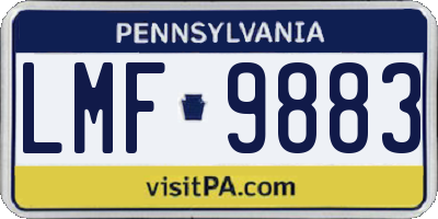 PA license plate LMF9883