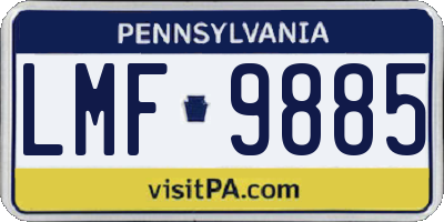 PA license plate LMF9885