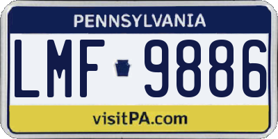 PA license plate LMF9886