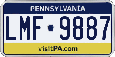 PA license plate LMF9887