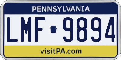 PA license plate LMF9894