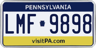 PA license plate LMF9898