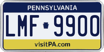 PA license plate LMF9900