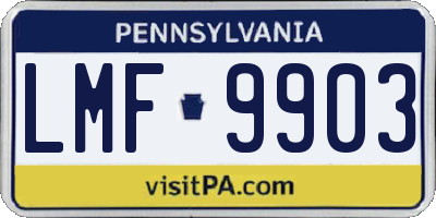PA license plate LMF9903