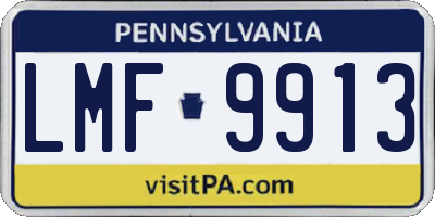 PA license plate LMF9913