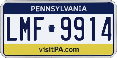 PA license plate LMF9914