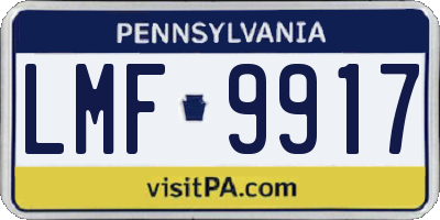 PA license plate LMF9917