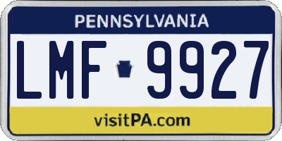 PA license plate LMF9927