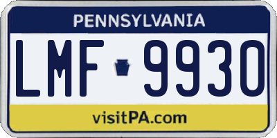 PA license plate LMF9930