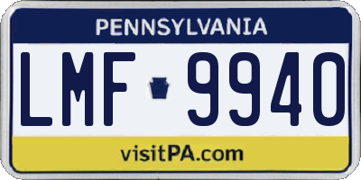 PA license plate LMF9940