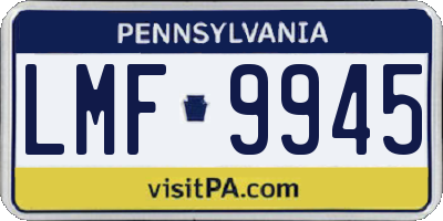 PA license plate LMF9945