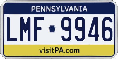 PA license plate LMF9946