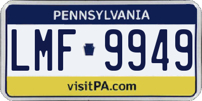 PA license plate LMF9949