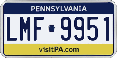 PA license plate LMF9951