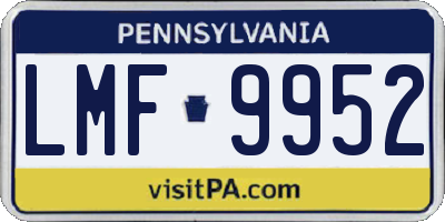 PA license plate LMF9952