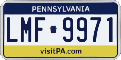 PA license plate LMF9971