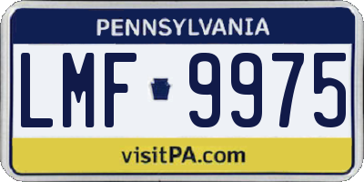 PA license plate LMF9975