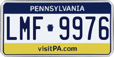 PA license plate LMF9976