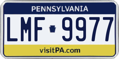 PA license plate LMF9977