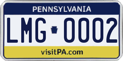 PA license plate LMG0002
