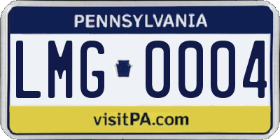 PA license plate LMG0004