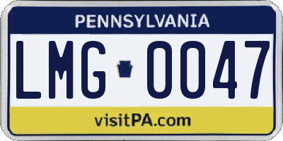 PA license plate LMG0047