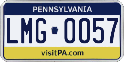 PA license plate LMG0057