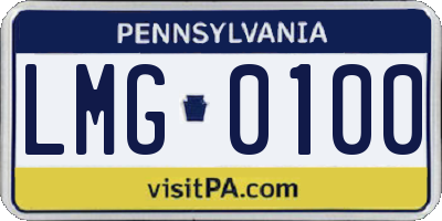 PA license plate LMG0100