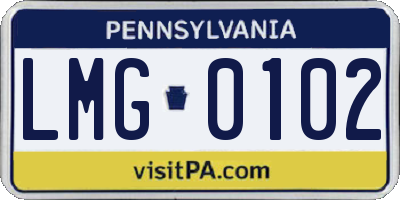 PA license plate LMG0102