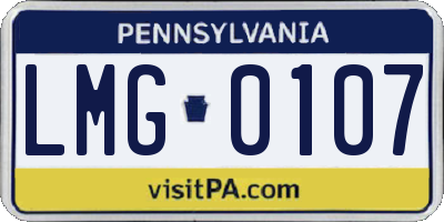 PA license plate LMG0107