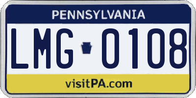 PA license plate LMG0108
