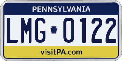 PA license plate LMG0122