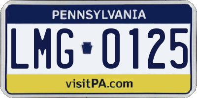 PA license plate LMG0125
