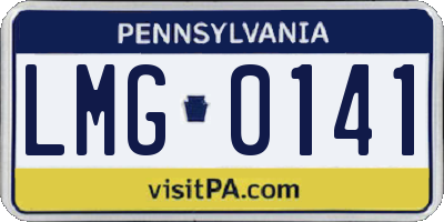 PA license plate LMG0141