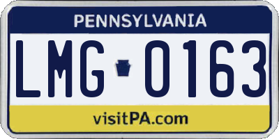 PA license plate LMG0163