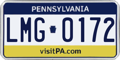 PA license plate LMG0172
