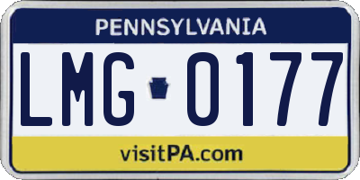 PA license plate LMG0177