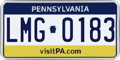 PA license plate LMG0183
